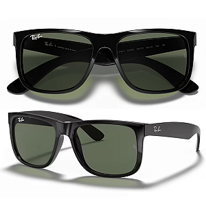 Óculos De Sol Ray Ban Justin Classic Preto Bilhante RB4165L Tamanho 55