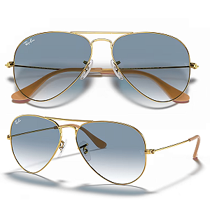 Óculos De Sol Ray Ban Aviator Gradient RB3025L Tamanho 58