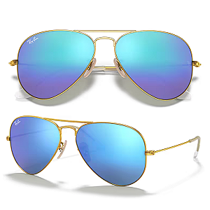 Óculos De Sol Ray Ban Aviator Flash Lenses RB3025 Tamanho 58