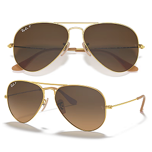 Óculos De Sol Ray Ban Aviator Gradient Polarizado RB3025 Tamanho 58