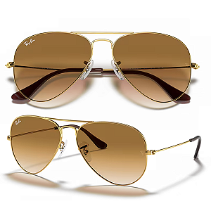 Óculos De Sol Ray Ban Aviator Gradient RB3025L Tamanho 58