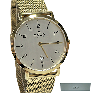 Relógio Oslo Masculino Slim Dourado OMGSSS9U0001 S2KX