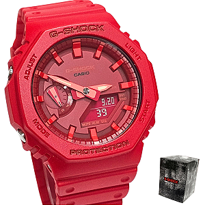 Relógio Casio Masculino G-Shock Carbon Core Guard Vermelho GA-2100-4ADR