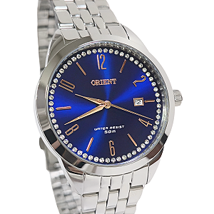 Relógio Orient Analógico Feminino Prateado Cristais FBSS1193 D2SX