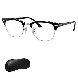 Armação Ray-Ban Unissex Quadrado Preto e Prateado RX5154 2000 51