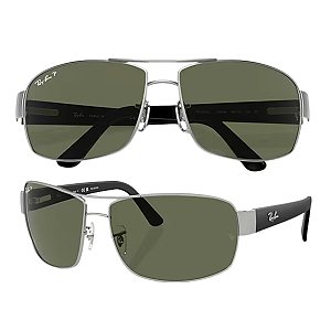 Óculos de Sol Ray Ban Prata Fosco Polarizado RB3503L Tamanho 66