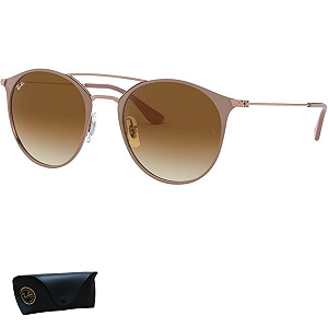 Óculos de Sol Ray-Ban Feminino Redondo Beige On Copper RB3546L 90715152