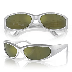 Óculos de Sol Arnette Catfish Prata Metálico AN4302 Tamanho 62