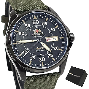 Relógio Orient Masculino Automático Preto Verde YN6PN009 P2EX