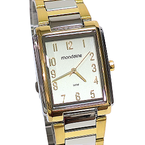 Relógio Mondaine Feminino Analógico Quadrado Bicolor 32520LPMVBE3