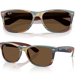 Óculos De Sol Ray Ban New Wayfarer Classic Brown Camu Tamanho 55