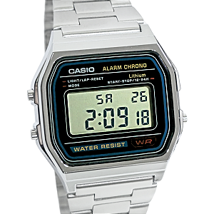 Relógio Casio Digital Vintage Unissex Prateado A158WA-1DF