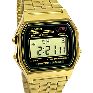 Relógio Casio Digital Vintage Unissex Dourado A159WGEA-1DF