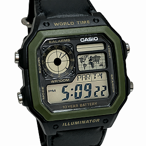 Relógio Casio Digital Masculino World Time AE-1200WHB-1BVDF