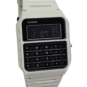 Relógio Casio Digital Calculadora 2 em 1 Off-White CA-53WF-8BDF