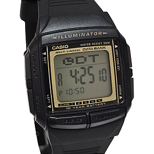 Relógio Casio Digital Vintage Data Bank Masculino DB-36-9AVDF