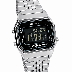 Relógio Casio Digital Vintage Feminino Prateado LA680WA-1BDF