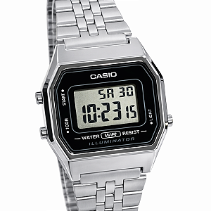 Relógio Casio Digital Vintage Feminino Prateado LA680WA-1DF