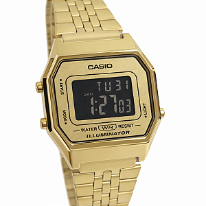 Relógio Casio Digital Vintage Feminino Dourado LA680WGA-9BDF