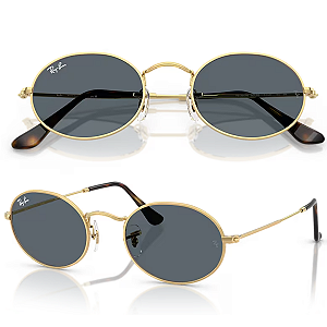 Óculos De Sol Ray Ban Oval Flat Lenses RB3547N Tamanho 51