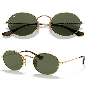 Óculos De Sol Ray Ban Oval Flat Lenses RB3547N Tamanho 51