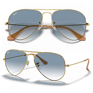 Óculos De Sol Ray Ban Aviator Gradient RB3025L Tamanho 62