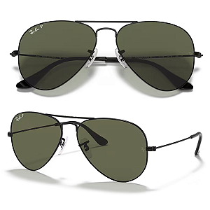 Óculos De Sol Ray Ban Aviator Polarizado RB3025 Tamanho 58