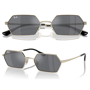 Óculos De Sol Ray Ban Yevi Bio-Based Dark Grey RB3728 Tamanho 58
