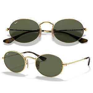 Óculos De Sol Ray Ban Oval Flat Lenses RB3547N Tamanho 51