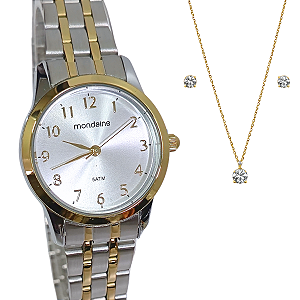 Relógio Mondaine Analógico Feminino Bicolor Kit 99913LPMKBE3K1