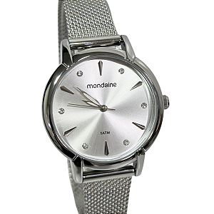 Relógio Mondaine Analógico Feminino Prateado Cristais 32703L0MVNE1