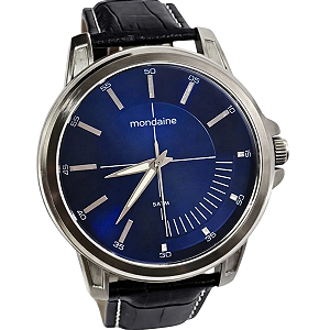 Relógio Mondaine Analógico Masculino Prateado Couro 76604G0MVNH3