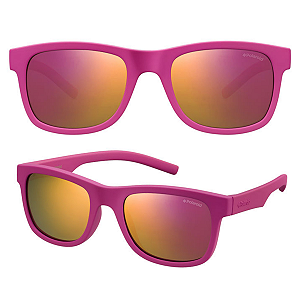 Óculos De Sol Polaroid Polarizado Infantil Rosa PLD 8020/S De 0 á 3 anos