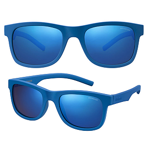 Óculos De Sol Polaroid Polarizado Infantil Azul PLD 8020/S De 0 á 3 anos