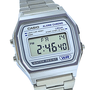 Relógio Casio Unissex Vintage Digital Prateado A158WEA-7DF