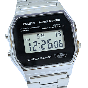 Relógio Casio Unissex Digital Vintage Prateado A158WEA-1DF