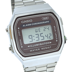Relógio Casio Unissex Digital Vintage Prateado A168WA-5AYDF