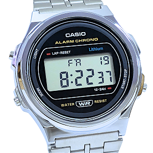 Relógio Casio Unissex Digital Vintage Prateado A171WE-1ADF