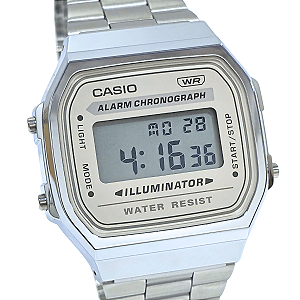 Relógio Casio Unissex Vintage Digital Prateado A168WA-8AYDF