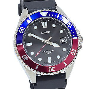 Relógio Casio Masculino Analógico Duro Pepsi 38 mm MDV-10-1A2VDF