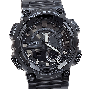 Relógio Casio Masculino Anadigi Esportivo Preto AEQ-110W-1BVDF