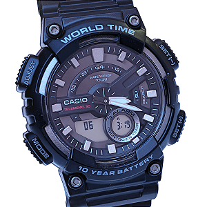 Relógio Casio Masculino Anadigi Esportivo Preto AEQ-110W-1AVDF