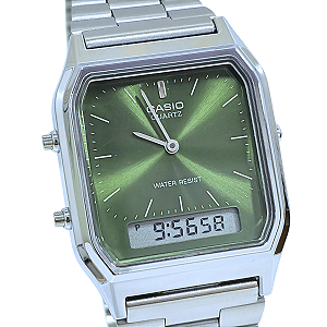 Relógio Casio Unissex Anadigi Vintage Clássico AQ-230A-3AMQYDF