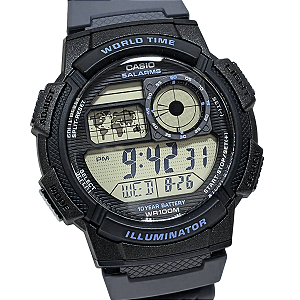 Relógio Casio Masculino Digital World Time AE-1000W-8AVDF