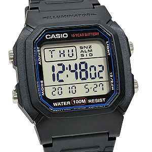 Relógio Casio Masculino Digital Standard Preto W-800H-1AVDF