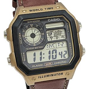 Relógio Casio Digital Masculino World Time AE-1200WHL-5AVDF