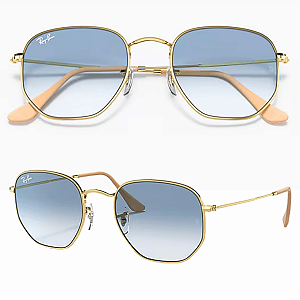 Óculos de Sol Ray-Ban Hexagonal Dourado Arista RB3548 001/3F51