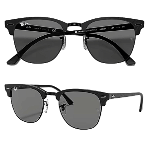 Óculos de Sol Ray-Ban Clubmaster Marble Preto Polido RB3016 1305B151