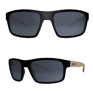 Óculos de Sol HB Overkill Matte Black Wood Gray 10100280261001