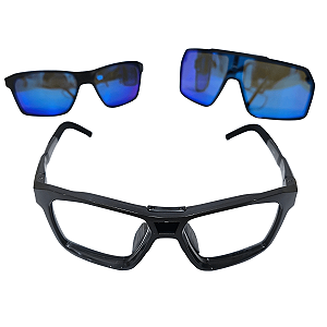 Óculos de Grau HB Presto Clip On Graphene Blue Chrome 10103990611024